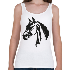 PRINTFASHION Ló - Női atléta - Fehér női trikó