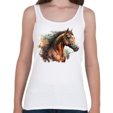 PRINTFASHION Ló  - Női atléta - Fehér női trikó