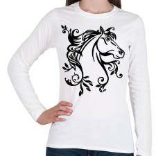 PRINTFASHION ló - Női hosszú ujjú póló - Fehér női póló