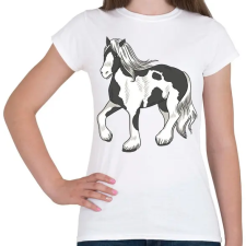 PRINTFASHION Ló - Női póló - Fehér női póló