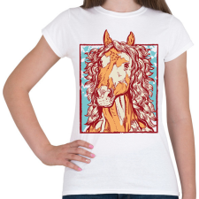 PRINTFASHION Ló - Női póló - Fehér női póló