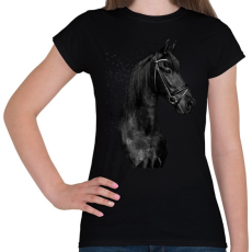 PRINTFASHION ló - Női póló - Fekete