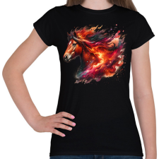 PRINTFASHION ló - Női póló - Fekete női póló