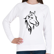 PRINTFASHION Ló - Női pulóver - Fehér