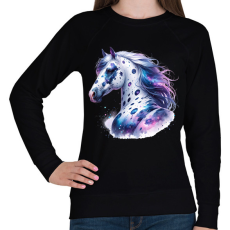 PRINTFASHION ló - Női pulóver - Fekete