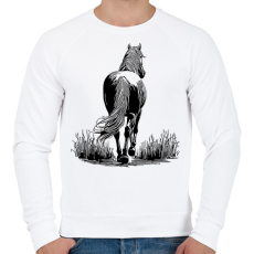 PRINTFASHION Ló rajz - Férfi pulóver - Fehér