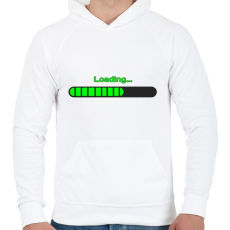 PRINTFASHION Loading... - Férfi kapucnis pulóver - Fehér