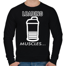 PRINTFASHION Loading Muscles - Férfi pulóver - Fekete férfi pulóver, kardigán