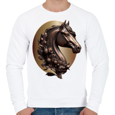 PRINTFASHION Lófej bronzból - Férfi pulóver - Fehér