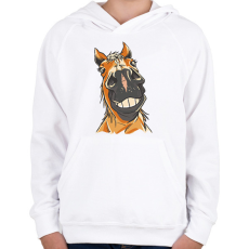 PRINTFASHION Lófej - Gyerek kapucnis pulóver - Fehér