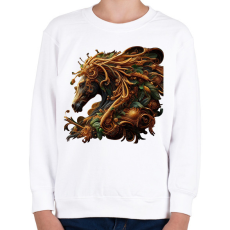PRINTFASHION Lófej - Gyerek pulóver - Fehér