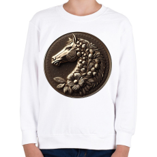 PRINTFASHION Lófej - Gyerek pulóver - Fehér