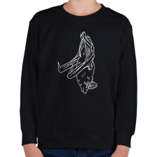 PRINTFASHION Lógó denevér - fehér - Gyerek pulóver - Fekete gyerek pulóver, kardigán