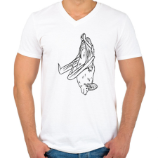 PRINTFASHION Lógó denevér - Férfi V-nyakú póló - Fehér férfi póló