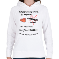 PRINTFASHION Logopédus versike - Női kapucnis pulóver - Fehér