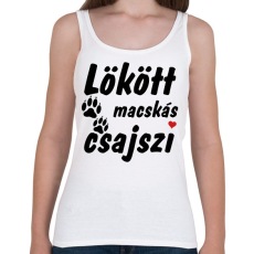 PRINTFASHION Lökött macskás csajszi - Női atléta - Fehér