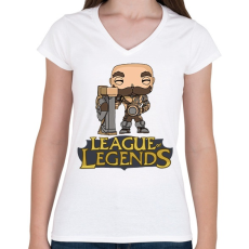 PRINTFASHION LOL Braum - Női V-nyakú póló - Fehér