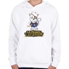 PRINTFASHION LOL Rengar - Gyerek kapucnis pulóver - Fehér gyerek pulóver, kardigán