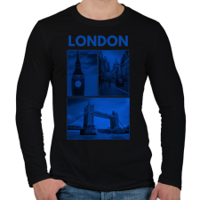 PRINTFASHION LONDON BLUE - Férfi hosszú ujjú póló - Fekete férfi póló