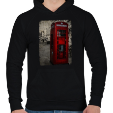 PRINTFASHION London Grunge - Férfi kapucnis pulóver - Fekete