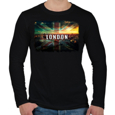 PRINTFASHION LONDON LÁTKÉP - Férfi hosszú ujjú póló - Fekete férfi póló