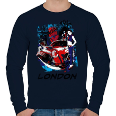PRINTFASHION London utjain - Férfi pulóver - Sötétkék