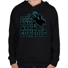 PRINTFASHION Long live cowboys - Gyerek kapucnis pulóver - Fekete