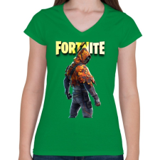 PRINTFASHION Longshot Fortnite - Női V-nyakú póló - Zöld női póló