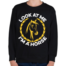 PRINTFASHION Look I'm a horse - Gyerek pulóver - Fekete gyerek pulóver, kardigán