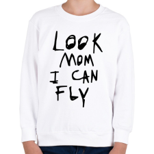 PRINTFASHION Look mom, i can fly! - Gyerek pulóver - Fehér gyerek pulóver, kardigán