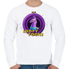 PRINTFASHION Looty Toons - Férfi pulóver - Fehér