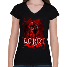 PRINTFASHION LORDI-bloody poster - Női V-nyakú póló - Fekete