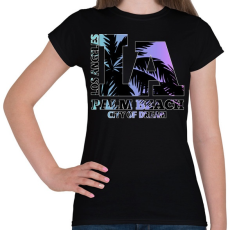 PRINTFASHION Los angeles  - Női póló - Fekete