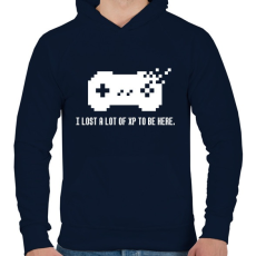 PRINTFASHION LOST A LOT OF XP - Férfi kapucnis pulóver - Sötétkék