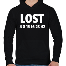 PRINTFASHION LOST - Férfi kapucnis pulóver - Fekete