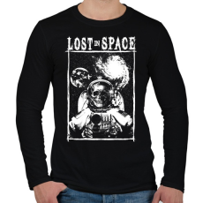 PRINTFASHION Lost in space - Férfi hosszú ujjú póló - Fekete