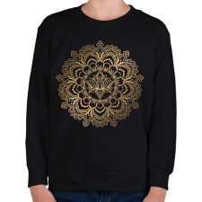 PRINTFASHION Lótusz mandala - Gyerek pulóver - Fekete gyerek pulóver, kardigán