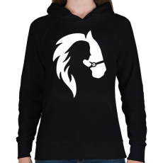 PRINTFASHION Lovaglás - Női kapucnis pulóver - Fekete