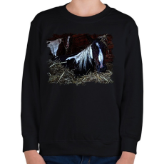 PRINTFASHION lovak az istállóban - Gyerek pulóver - Fekete