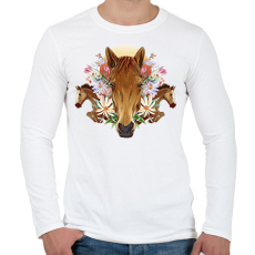 PRINTFASHION Lovak - Férfi hosszú ujjú póló - Fehér