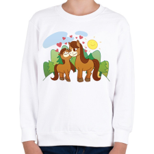 PRINTFASHION Lovak - Gyerek pulóver - Fehér gyerek pulóver, kardigán