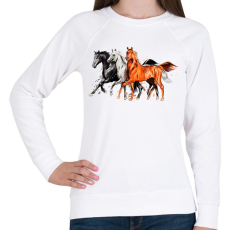 PRINTFASHION Lovak - Női pulóver - Fehér