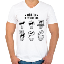 PRINTFASHION Lovas dolgok - Férfi V-nyakú póló - Fehér férfi póló