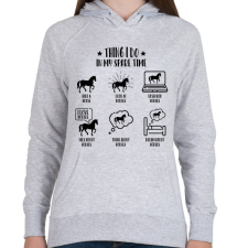 PRINTFASHION Lovas dolgok - Női kapucnis pulóver - Sport szürke női pulóver, kardigán