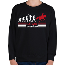 PRINTFASHION Lovas evolúció - Gyerek pulóver - Fekete