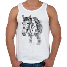 PRINTFASHION lovas - Férfi atléta - Fehér