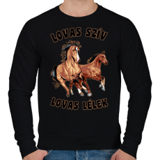 PRINTFASHION lovas - Férfi pulóver - Fekete