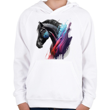 PRINTFASHION Lovas - Gyerek kapucnis pulóver - Fehér gyerek pulóver, kardigán