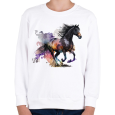 PRINTFASHION Lovas - Gyerek pulóver - Fehér