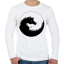 PRINTFASHION Lovas jin-jang - Férfi hosszú ujjú póló - Fehér férfi póló